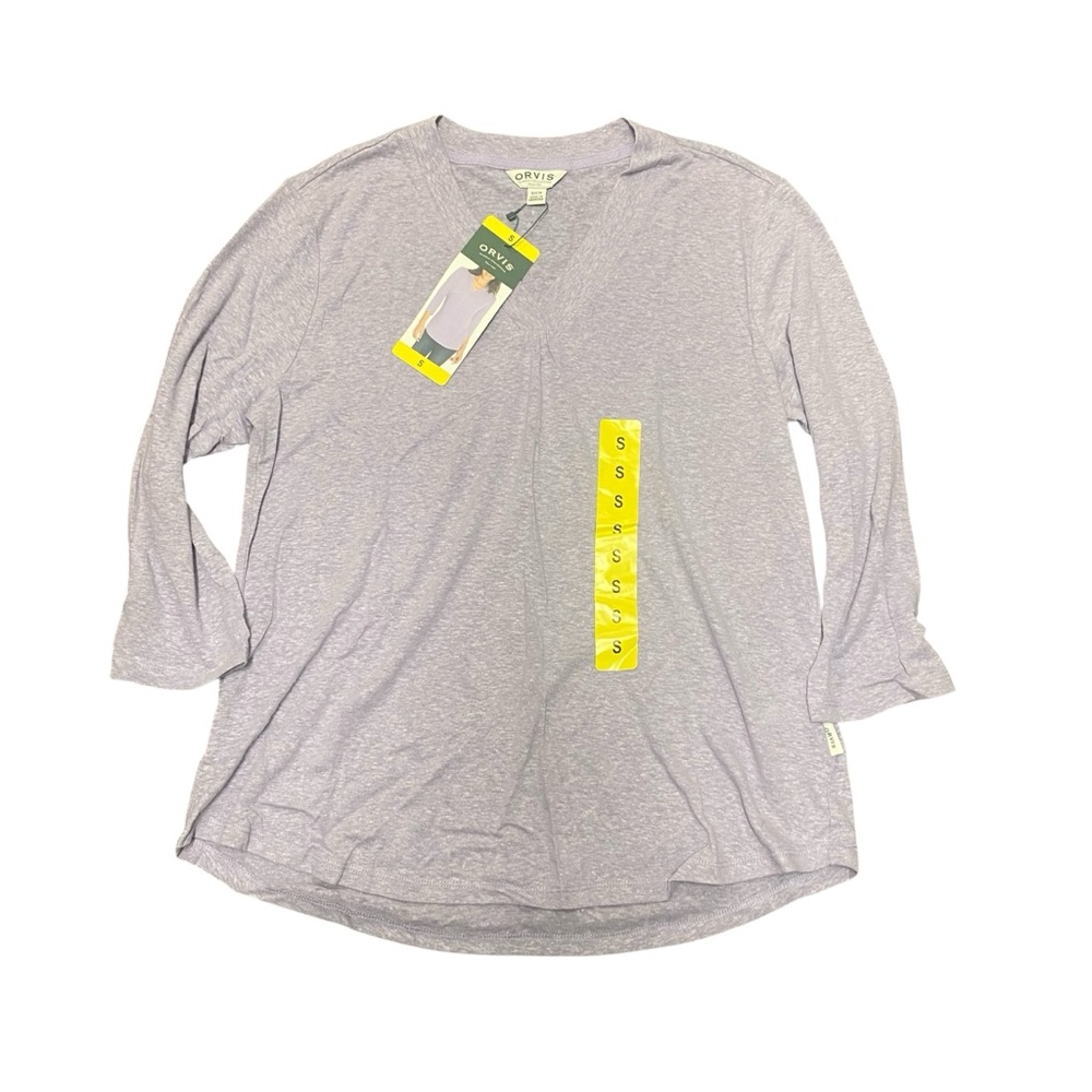 Orvis Women's NWT 3/4 Sleeve Lilac Lightweight Knit Tee Shirt Top Sz S New